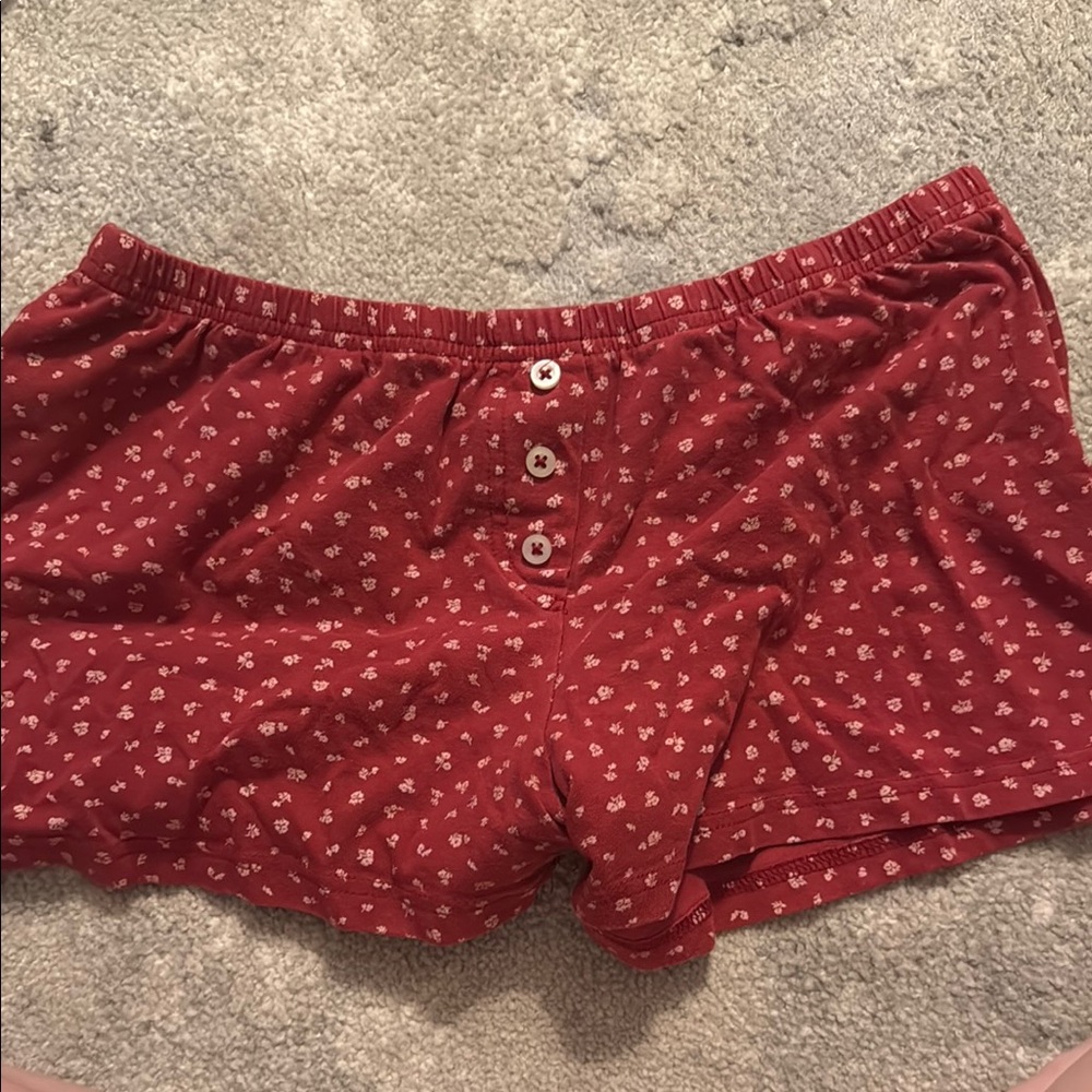 Brandy Melville Red and White Polka Dot Pajama Shorts